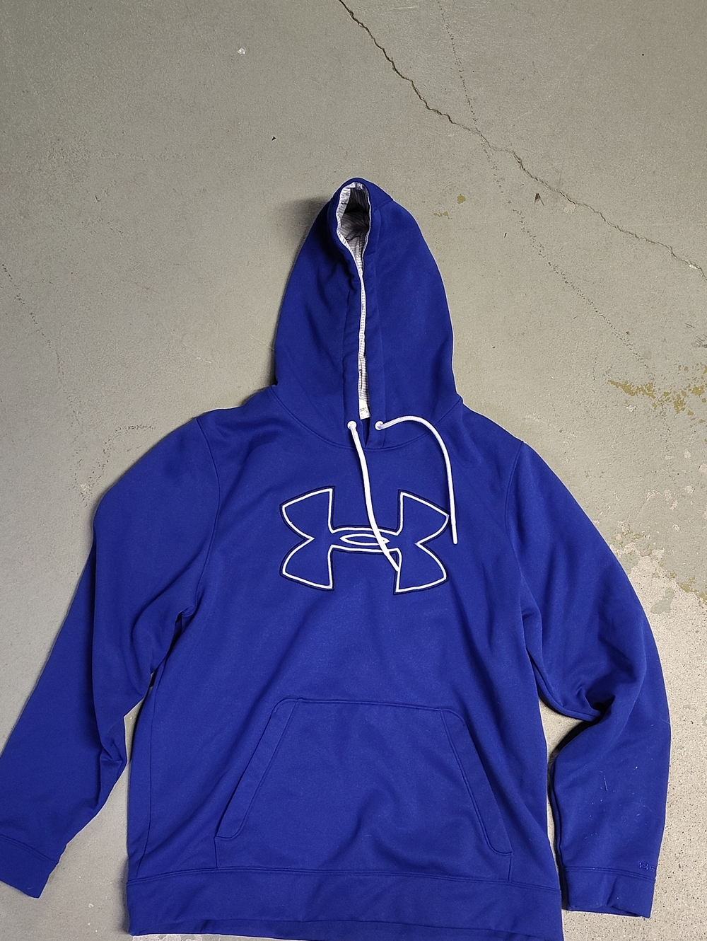 Under Armour Royal Blue Pullover Hoodie with White Logo